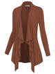 WSK2105 Women's Drape Front Open Cardigan Long Sleeve Irregular Hem