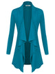 WSK2105 Women's Drape Front Open Cardigan Long Sleeve Irregular Hem