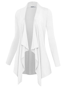 WSK2105 Women's Drape Front Open Cardigan Long Sleeve Irregular Hem