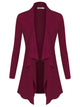 WSK2105 Women's Drape Front Open Cardigan Long Sleeve Irregular Hem