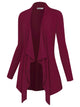 WSK2105 Women's Drape Front Open Cardigan Long Sleeve Irregular Hem