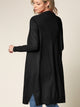 WSK2251 Long Sleeve Solid Open Front Long Knited Cardigan Sweater with Pocket