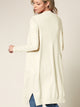 WSK2251 Long Sleeve Solid Open Front Long Knited Cardigan Sweater with Pocket