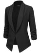 WSK2324 Women 3/4 Sleeve Blazer Open Front Cardigan Jacket Work Office Blazer