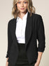 WSK2324 Women 3/4 Sleeve Blazer Open Front Cardigan Jacket Work Office Blazer