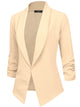 WSK2324 Women 3/4 Sleeve Blazer Open Front Cardigan Jacket Work Office Blazer