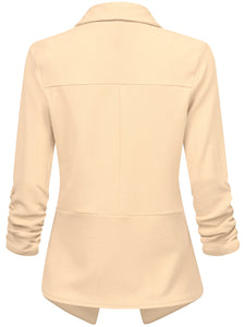 WSK2324 Women 3/4 Sleeve Blazer Open Front Cardigan Jacket Work Office Blazer