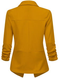 WSK2324 Women 3/4 Sleeve Blazer Open Front Cardigan Jacket Work Office Blazer