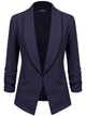 WSK2324 Women 3/4 Sleeve Blazer Open Front Cardigan Jacket Work Office Blazer