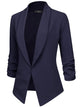 WSK2324 Women 3/4 Sleeve Blazer Open Front Cardigan Jacket Work Office Blazer