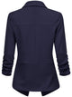 WSK2324 Women 3/4 Sleeve Blazer Open Front Cardigan Jacket Work Office Blazer