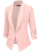 WSK2324 Women 3/4 Sleeve Blazer Open Front Cardigan Jacket Work Office Blazer
