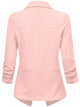 WSK2324 Women 3/4 Sleeve Blazer Open Front Cardigan Jacket Work Office Blazer