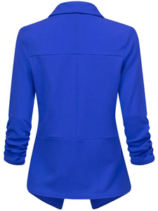 WSK2324 Women 3/4 Sleeve Blazer Open Front Cardigan Jacket Work Office Blazer