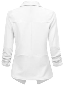 WSK2324 Women 3/4 Sleeve Blazer Open Front Cardigan Jacket Work Office Blazer