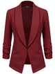 WSK2324 Women 3/4 Sleeve Blazer Open Front Cardigan Jacket Work Office Blazer