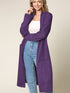 WSK2331 Women's Casual Cozy Braided Open Front Long Pocket Cardigan Sweater