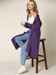 WSK2331 Women's Casual Cozy Braided Open Front Long Pocket Cardigan Sweater