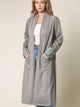 WSK2331 Women's Casual Cozy Braided Open Front Long Pocket Cardigan Sweater