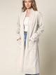 WSK2331 Women's Casual Cozy Braided Open Front Long Pocket Cardigan Sweater