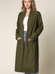 WSK2331 Women's Casual Cozy Braided Open Front Long Pocket Cardigan Sweater