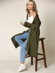 WSK2331 Women's Casual Cozy Braided Open Front Long Pocket Cardigan Sweater