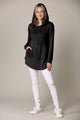WSK2364 Women's Loose Crew Neck and Kangaroo Pocket Lightweight French Terry Hoodie