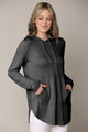 WSK2364 Women's Loose Crew Neck and Kangaroo Pocket Lightweight French Terry Hoodie
