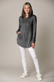 WSK2364 Women's Loose Crew Neck and Kangaroo Pocket Lightweight French Terry Hoodie