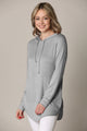 WSK2364 Women's Loose Crew Neck and Kangaroo Pocket Lightweight French Terry Hoodie