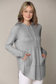 WSK2364 Women's Loose Crew Neck and Kangaroo Pocket Lightweight French Terry Hoodie