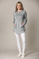 WSK2364 Women's Loose Crew Neck and Kangaroo Pocket Lightweight French Terry Hoodie