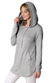 WSK2364 Women's Loose Crew Neck and Kangaroo Pocket Lightweight French Terry Hoodie