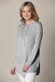 WSK2364 Women's Loose Crew Neck and Kangaroo Pocket Lightweight French Terry Hoodie