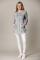 WSK2364 Women's Loose Crew Neck and Kangaroo Pocket Lightweight French Terry Hoodie