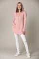 WSK2364 Women's Loose Crew Neck and Kangaroo Pocket Lightweight French Terry Hoodie