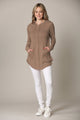 WSK2364 Women's Loose Crew Neck and Kangaroo Pocket Lightweight French Terry Hoodie