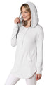 WSK2364 Women's Loose Crew Neck and Kangaroo Pocket Lightweight French Terry Hoodie