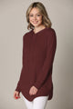 WSK2364 Women's Loose Crew Neck and Kangaroo Pocket Lightweight French Terry Hoodie
