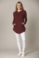 WSK2364 Women's Loose Crew Neck and Kangaroo Pocket Lightweight French Terry Hoodie