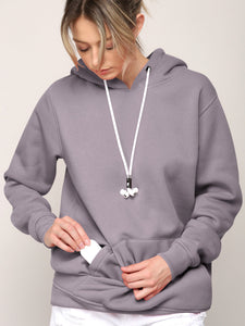 WSK2375 Hoodie Hoody with Airpod Sheath Drawstring - Compatible with Airpod Pro/2/1