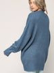 WSK 2380 Womens Kimono Long Batwing Sleeve Open Front Chunky  Knit Cardigan Loose Sweater with Pocket