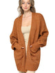 WSK 2380 Womens Kimono Long Batwing Sleeve Open Front Chunky  Knit Cardigan Loose Sweater with Pocket