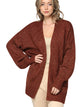 WSK 2380 Womens Kimono Long Batwing Sleeve Open Front Chunky  Knit Cardigan Loose Sweater with Pocket