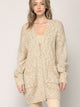 WSK 2380 Womens Kimono Long Batwing Sleeve Open Front Chunky  Knit Cardigan Loose Sweater with Pocket