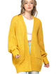 WSK 2380 Womens Kimono Long Batwing Sleeve Open Front Chunky  Knit Cardigan Loose Sweater with Pocket