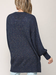 WSK 2380 Womens Kimono Long Batwing Sleeve Open Front Chunky  Knit Cardigan Loose Sweater with Pocket