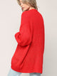 WSK 2380 Womens Kimono Long Batwing Sleeve Open Front Chunky  Knit Cardigan Loose Sweater with Pocket