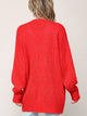 WSK 2380 Womens Kimono Long Batwing Sleeve Open Front Chunky  Knit Cardigan Loose Sweater with Pocket