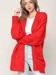 WSK 2380 Womens Kimono Long Batwing Sleeve Open Front Chunky  Knit Cardigan Loose Sweater with Pocket